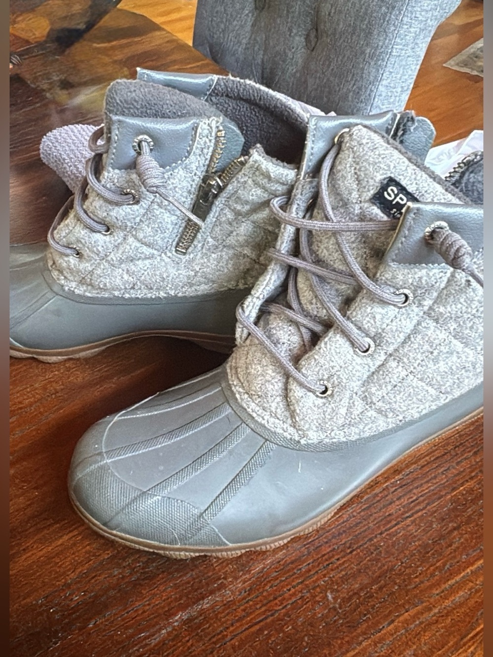 Sperry Ladies Waterproof Gray Winter Boots 8